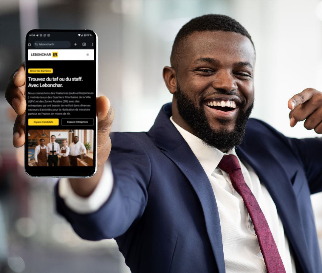 Professionnel utilisant l'application Boncheur